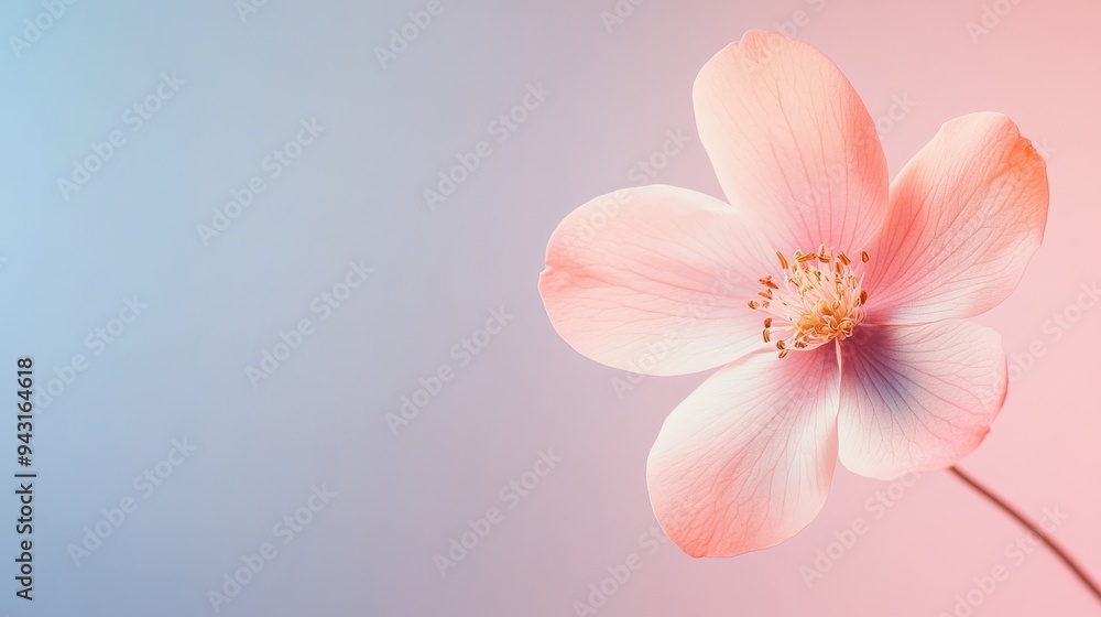 Soft pastel colors showcase a single delicate flower with subtle details, perfect for a serene and calming atmosphere Soft pastel colors showcase a single delicate flower with subtle details, perfect for a serene and calming atmosphere