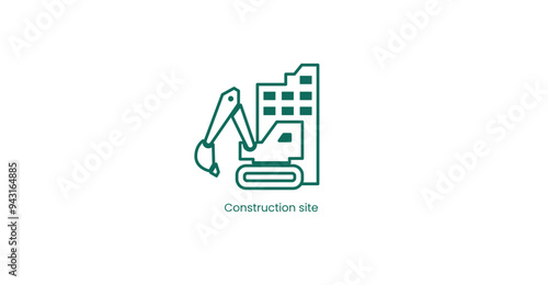 Construction Site with Crane Vector Icon