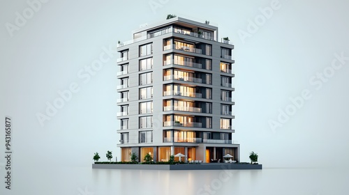 Wallpaper Mural Modern apartment building with balconies and windows. Torontodigital.ca