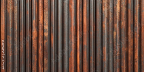 Rusty Corrugated Metal Wall With Fading Paint and Weathered Texture Showing Age