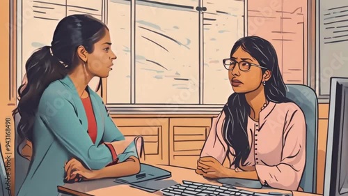 A customer on the verge of tears, explaining their problem to a calm and empathetic software engineer