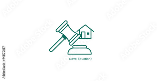 Real Estate Auction Hammer Vector Icon