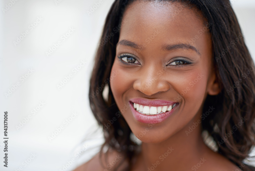 Smile, black woman and portrait in bathroom for skincare, personal facial treatment and grooming routine. Girl, home and skin tone of organic cosmetics, natural beauty and glow of self care in house. Smile, black woman and portrait in bathroom for skincare, personal facial treatment and grooming routine. Girl, home and skin tone of organic cosmetics, natural beauty and glow of self care in house.