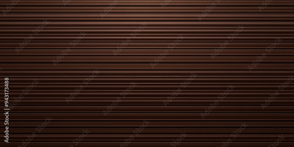 Obraz premium Brown Patterned Metal Shutter with Horizontal Grooves in Warm Light
