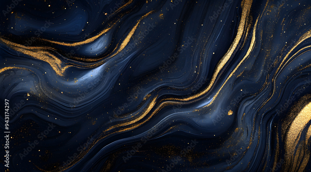 An Abstract Background Featuring Dark Blue and Gold Marble Patterns with a Glinting Effect, Creating a Luxurious and Sophisticated Visual Experience, Perfect for High-End Design Projects, Elegant Pres An Abstract Background Featuring Dark Blue and Gold Marble Patterns with a Glinting Effect, Creating a Luxurious and Sophisticated Visual Experience, Perfect for High-End Design Projects, Elegant Pres
