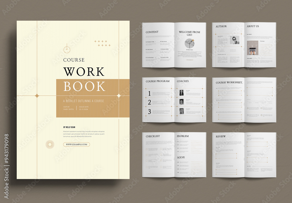 Course Workbook Layout Stock Template | Adobe Stock