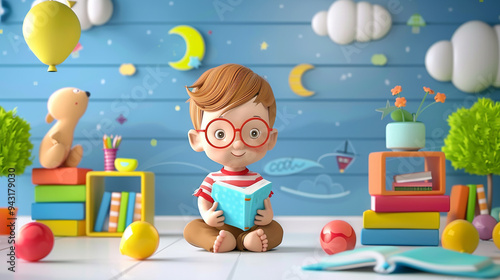 amazing baby cartoon education background wonderful