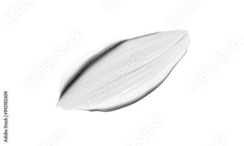 Sample of white cosmetic cream on white background.