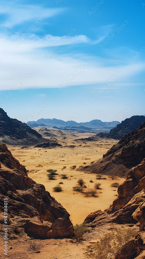 Fototapeta premium A Narrow Pass Through the Desert Mountains