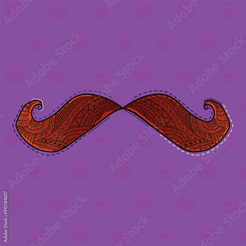 vector illustration of desi (indian) art style mustache.