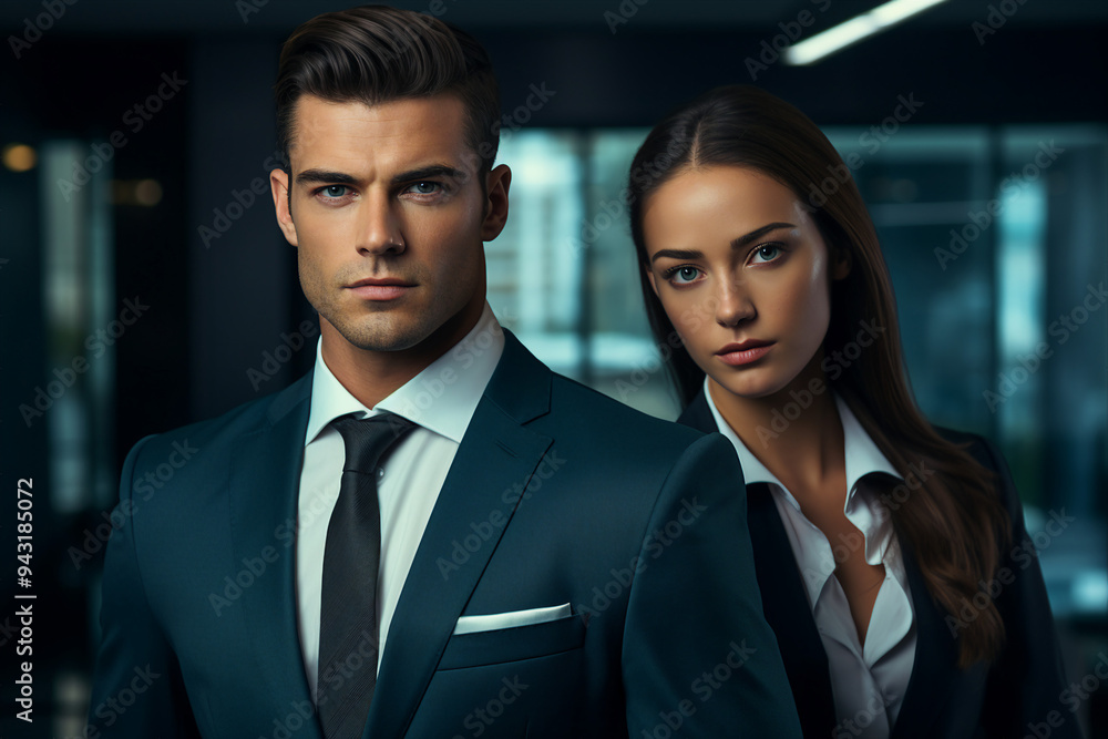 Successful business people person in modern interior office space building made with Generative AI artwork Successful business people person in modern interior office space building made with Generative AI artwork