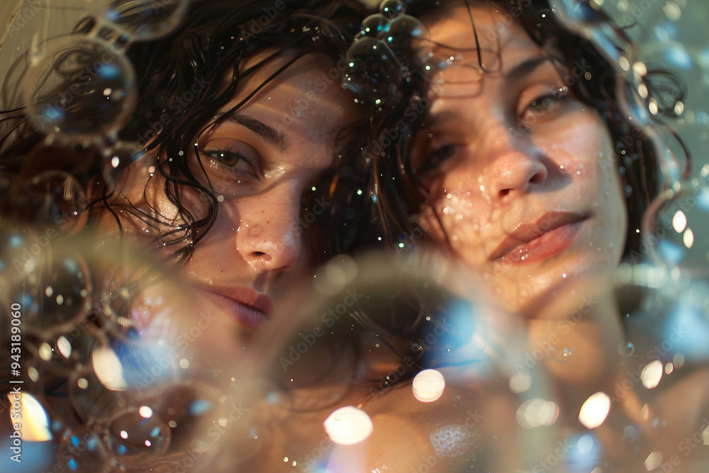 Happy people visiting bathhouse taking pleasure from hot water procedures spa center, Generative AI Happy people visiting bathhouse taking pleasure from hot water procedures spa center, Generative AI
