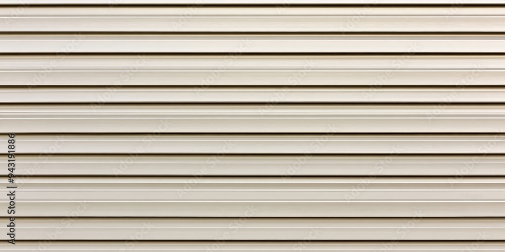 White Metal Garage Door with Horizontal Stripes