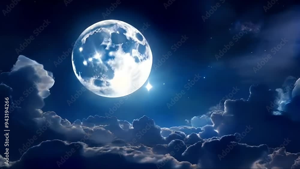 full moon over the earth with wondering the clouds full moon over the earth with wondering the clouds