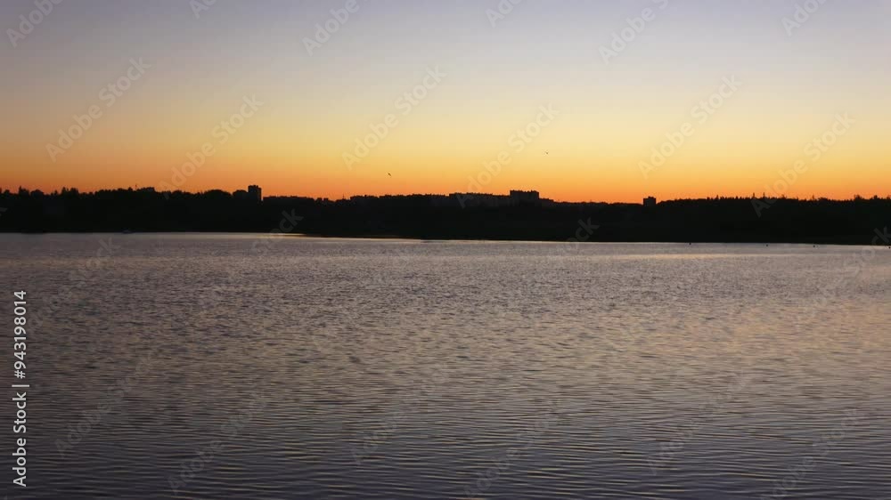 Summer morning on the reservoir in the city Summer morning on the reservoir in the city