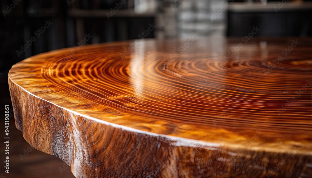 Fototapeta premium well polished wooden table surface