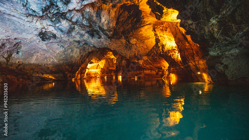 Altınbesik Cave, located in Antalya province, is Turkey's largest underwater lake cave, in addition to its magnificent beauty. Antalya, Turkey. photo