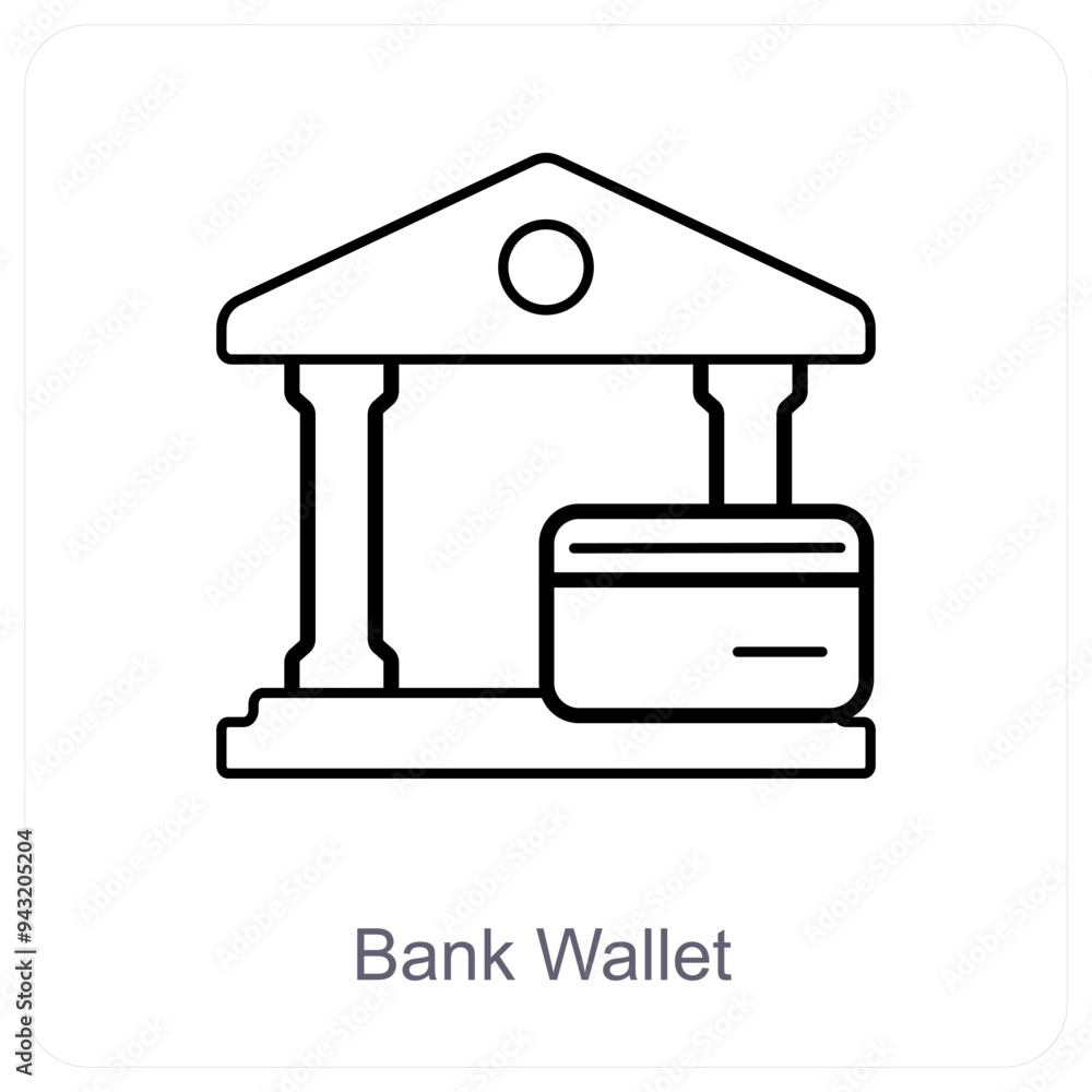 Bank Wallet and banking icon concept Bank Wallet and banking icon concept