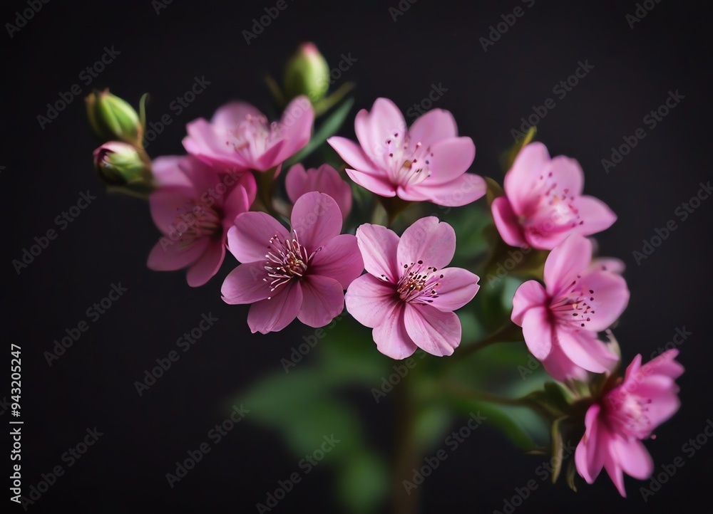 An image of a small cluster of delicate pink flowers An image of a small cluster of delicate pink flowers