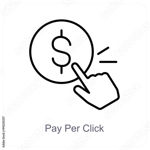 Pay Per Click and finance icon concept