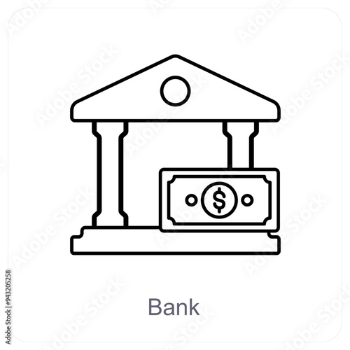 Bank and institution icon concept