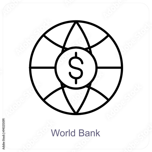 World Bank and global investment icon concept