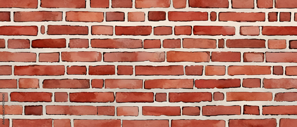 Fototapeta premium Brick background in watercolor style1