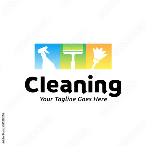 House cleaning service logo design. House cleaning products vector design.