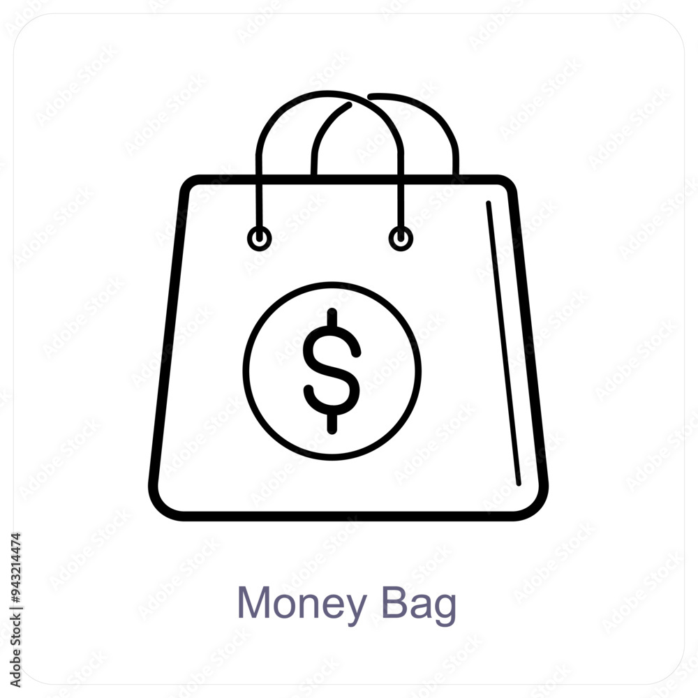 Money Bag and currency icon concept Money Bag and currency icon concept