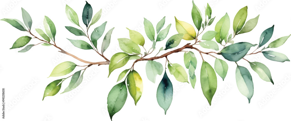 Green Leaf pattern background in watercolor2 Green Leaf pattern background in watercolor2
