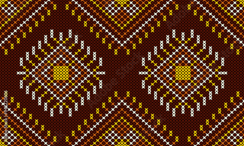Beautifully patterned wool yarn designed according to the weaving pattern, resulting in a unique and beautiful pattern.
