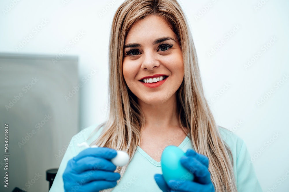 Young female reproductive gynecologist looking at camera and showing process of fertilizing an egg cell with a sperm. Modern medicine for pregnancy, insemination and fertilization concept. Young female reproductive gynecologist looking at camera and showing process of fertilizing an egg cell with a sperm. Modern medicine for pregnancy, insemination and fertilization concept.