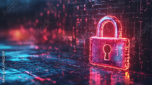 cyber security concept and internet privacy data protection Modern showing padlock protecting