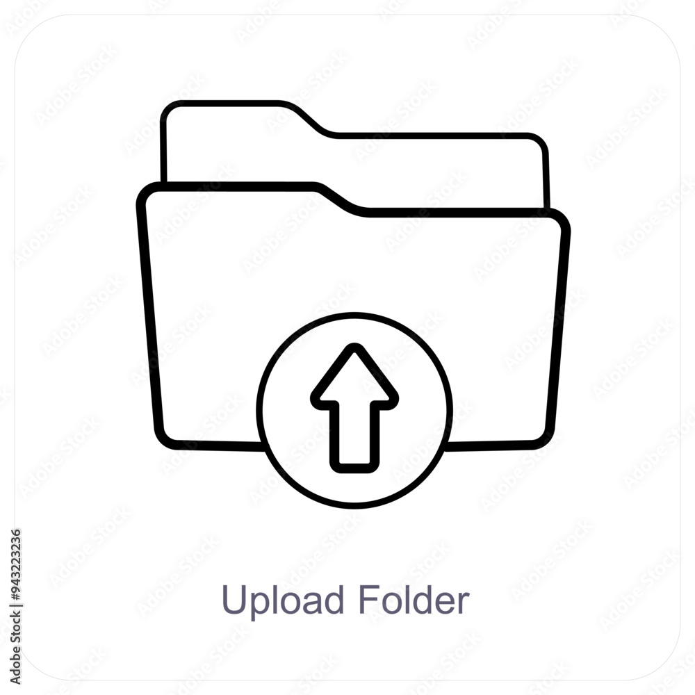 Upload Folder and Folder icon concept Upload Folder and Folder icon concept