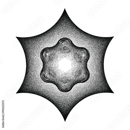 Vector illustration of Dotted Geometrical Pattern, Stippled Gradient with Magnetic Energy Field.