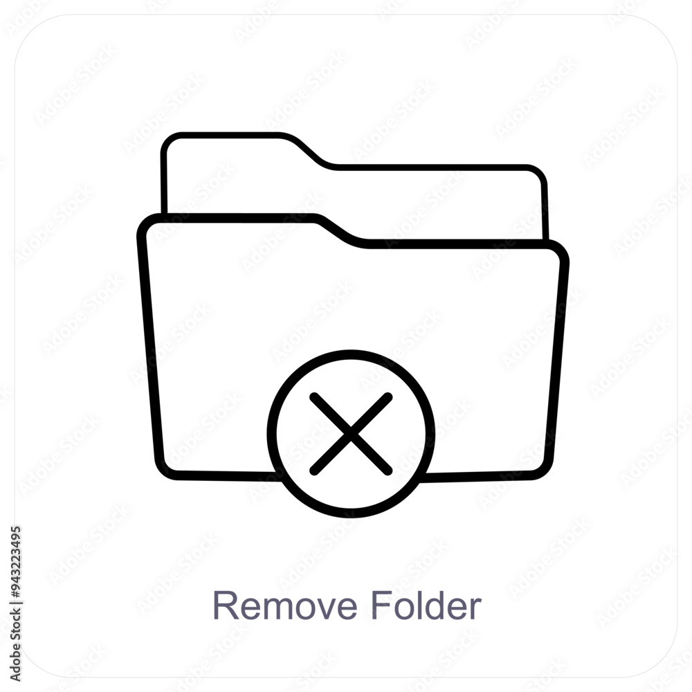 Remove Folder and Folder icon concept Remove Folder and Folder icon concept