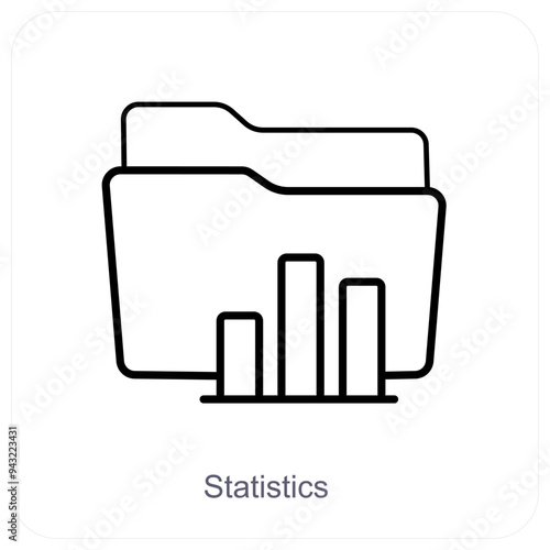 Statistic Folder and Folder icon concept photo