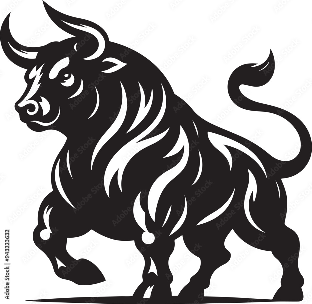 Illustration silhouette of a bull Illustration silhouette of a bull