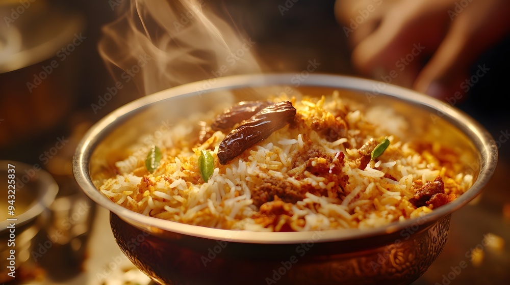 3. A serving of Indian biryani with fragrant spices 3. A serving of Indian biryani with fragrant spices