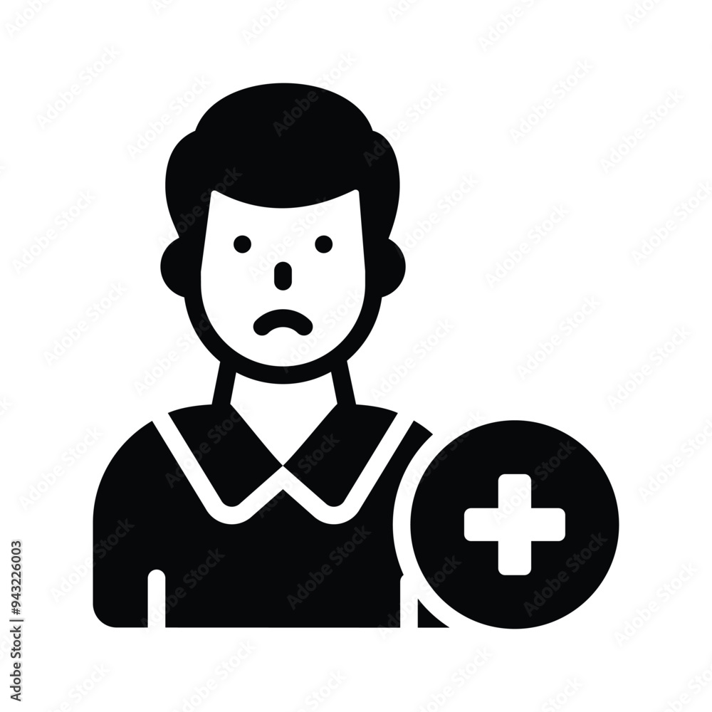 Well designed icon of patient in editable design style