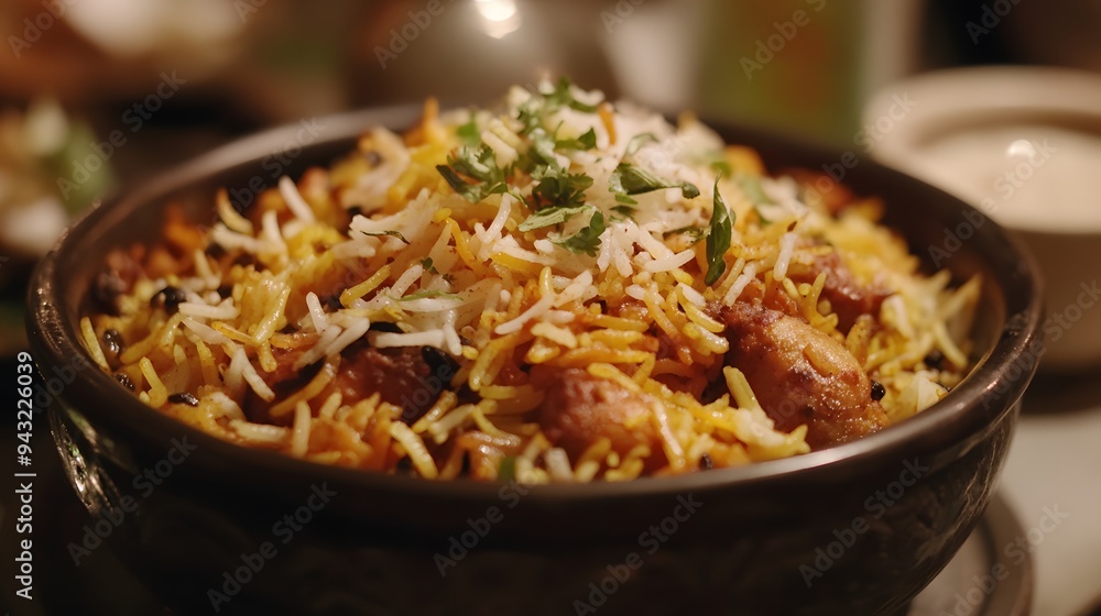 3. A serving of Indian biryani with fragrant spices 3. A serving of Indian biryani with fragrant spices