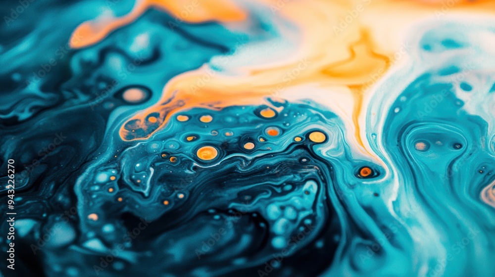 A vibrant, abstract art piece featuring swirling patterns of blue, teal, and orange, perfect for modern decor or backgrounds. A vibrant, abstract art piece featuring swirling patterns of blue, teal, and orange, perfect for modern decor or backgrounds.
