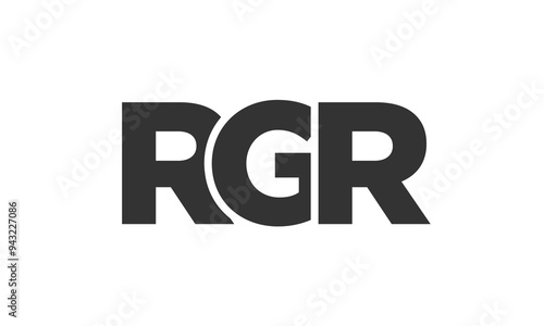 RGR logo design template with strong and modern bold text. Initial based vector logotype featuring simple and minimal typography. Trendy company identity.