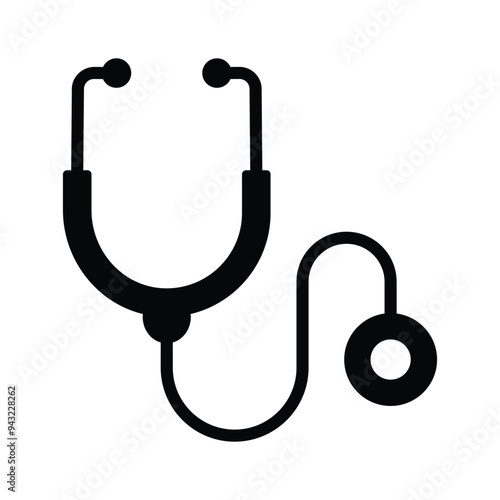 Medical instrument stethoscope vector icon, editable vector