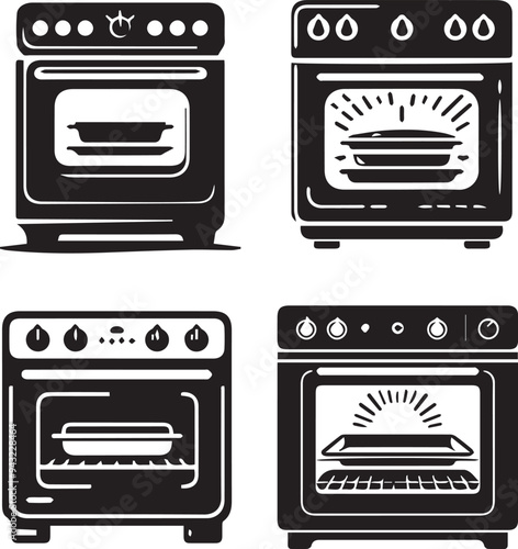 oven silhouette, oven icon, oven vector, 