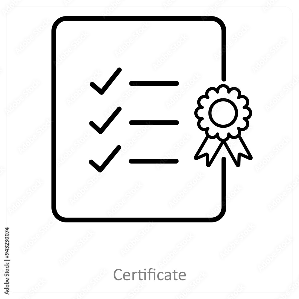 Certificate And Certification Icon Concept Certificate And Certification Icon Concept