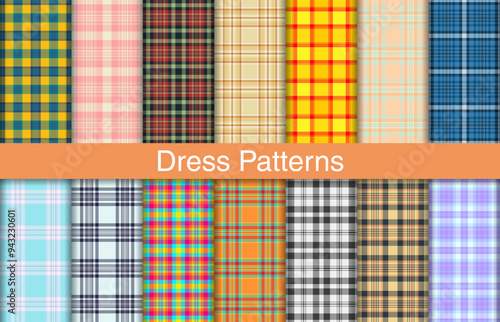 Trendy plaid bundles, textile design, checkered fabric pattern for shirt, dress, suit, wrapping paper print, invitation and gift card.