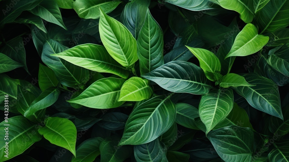 Green leaves background with various leaves Green leaves background with various leaves