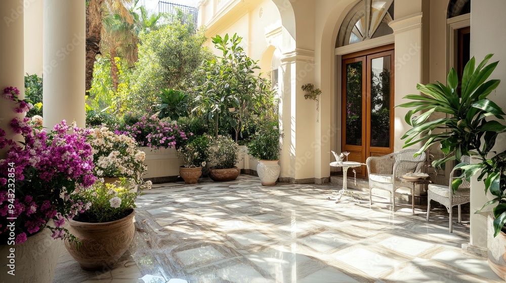 Naklejka premium Mediterranean Patio Oasis