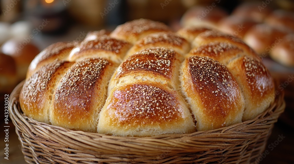 Freshly Baked Bread in a Basket Freshly Baked Bread in a Basket